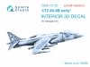 Quinta Studio QDS-72130 AV-8B early 3D-Printed coloured Interior on decal paper (Hasegawa) (small version) 1/72